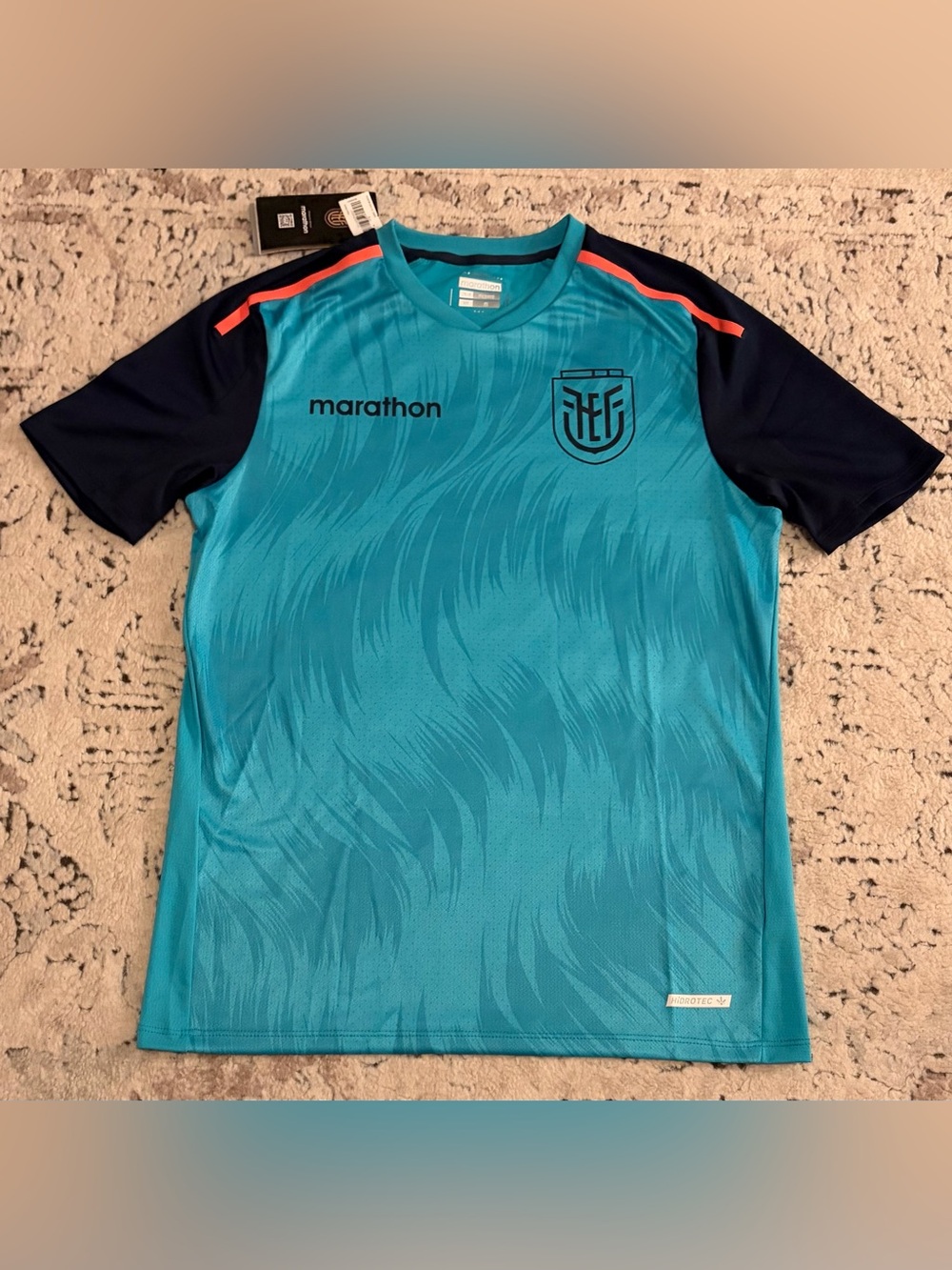 Marathon Authentic Ecuador Team Training Hidrotec Turquoise Jersey Men’s Sz: M